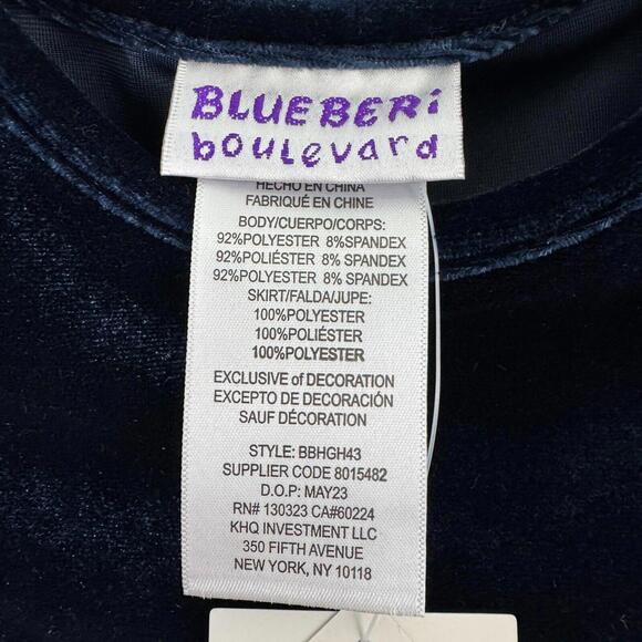 Blueberi Boulevard Toddler Girl’s Size 2T Navy Blue Silver Metallic Party Dress - Picture 2 of 8